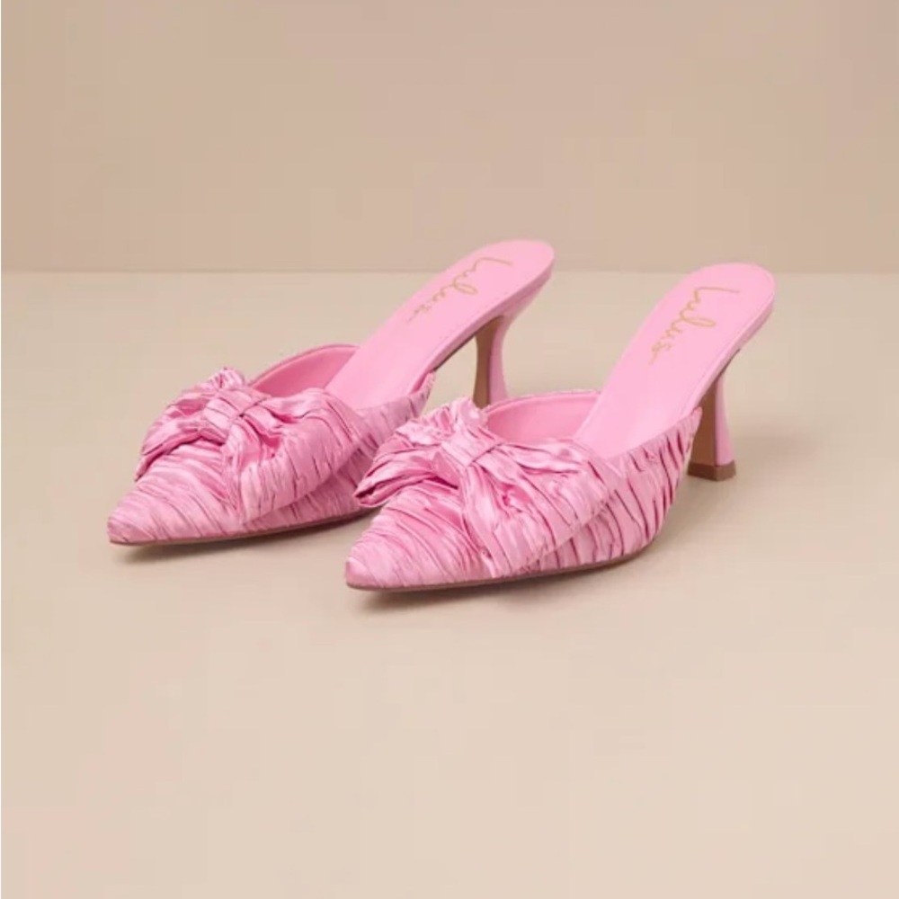 Lulus Pink Textured Mules